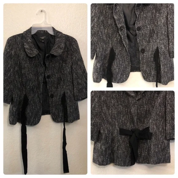 TALBOTS Petites Charcoal Tweed Jacket Blazer/Preowned - Picture 7 of 17